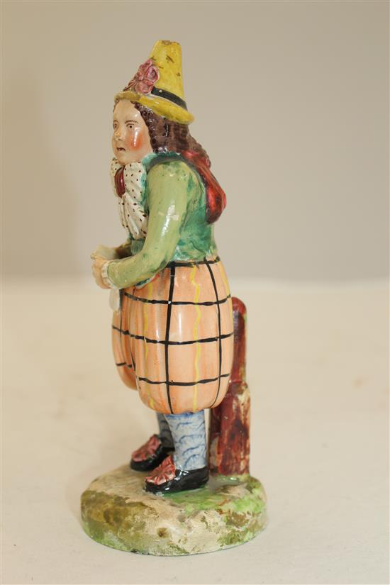 A Staffordshire pearlware theatrical figure of John Liston as Van Dunder, c.1820, 17cm